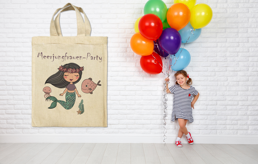 Meerjungfrauen Kindergeburtstag Party Mitgebsel Taschen Beutel im 5er Set Meerjungfrauen Kindergeburtstag Party Mitgebsel Taschen Beutel im 5er Set