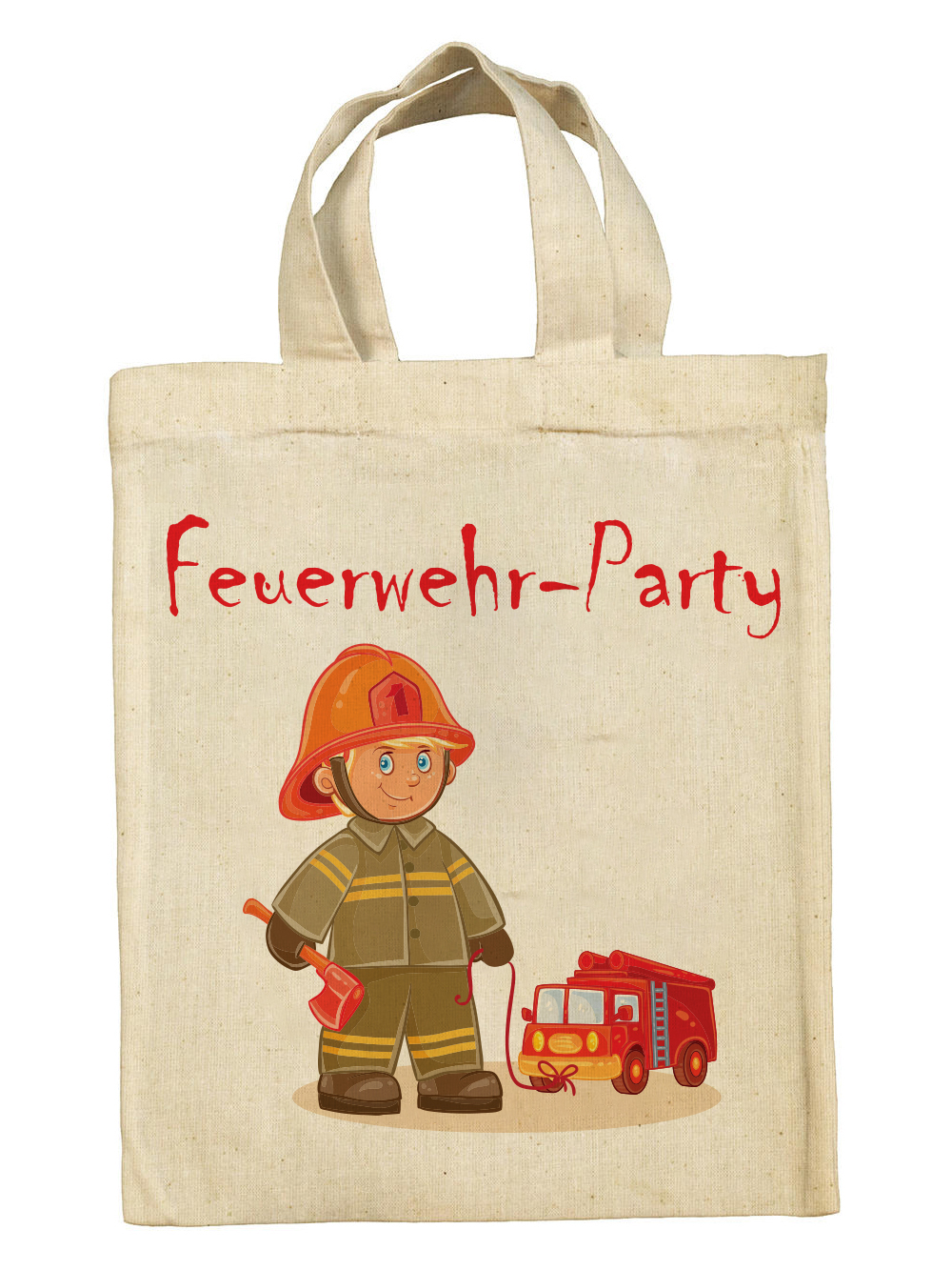 clothinx Lustige Kindergeburtstag Tasche Mitgebsel Beutel im Set mit Geburtstag Motto Feuerwehr
