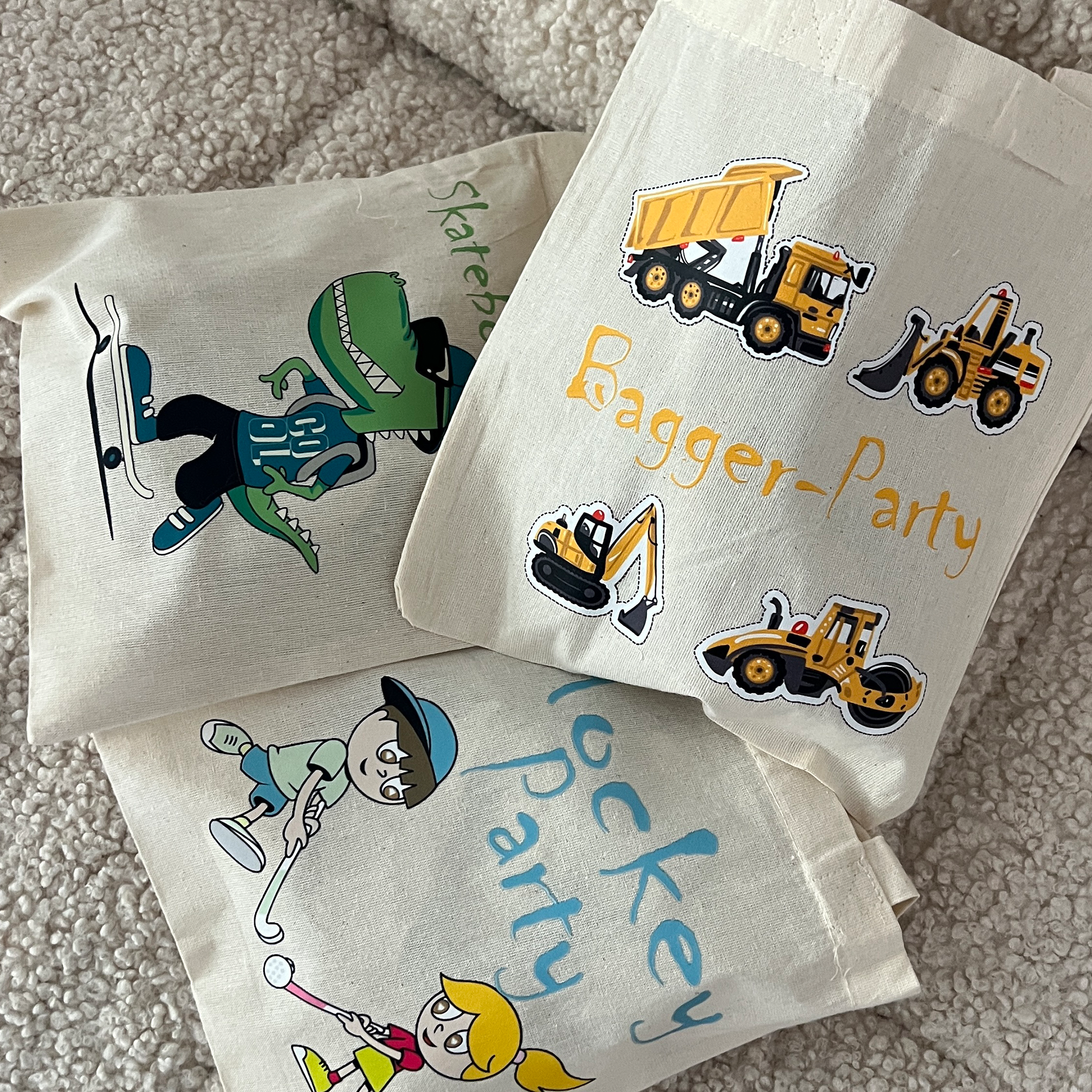 Hüpfburg Trampolin Kindergeburtstag Party Mitgebsel Taschen Beutel im 5er Set Hüpfburg Trampolin Kindergeburtstag Party Mitgebsel Taschen Beutel im 5er Set