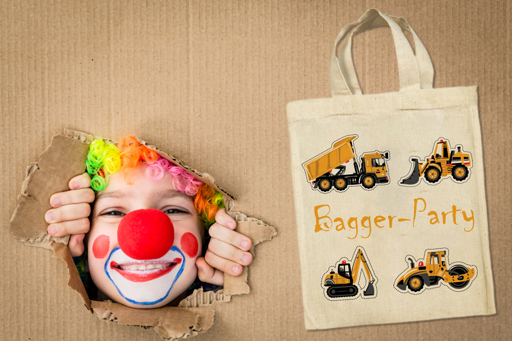 clothinx Lustige Kindergeburtstag Tasche Mitgebsel Beutel im Set mit Geburtstag Motto Bagger clothinx Lustige Kindergeburtstag Tasche Mitgebsel Beutel im Set mit Geburtstag Motto Bagger